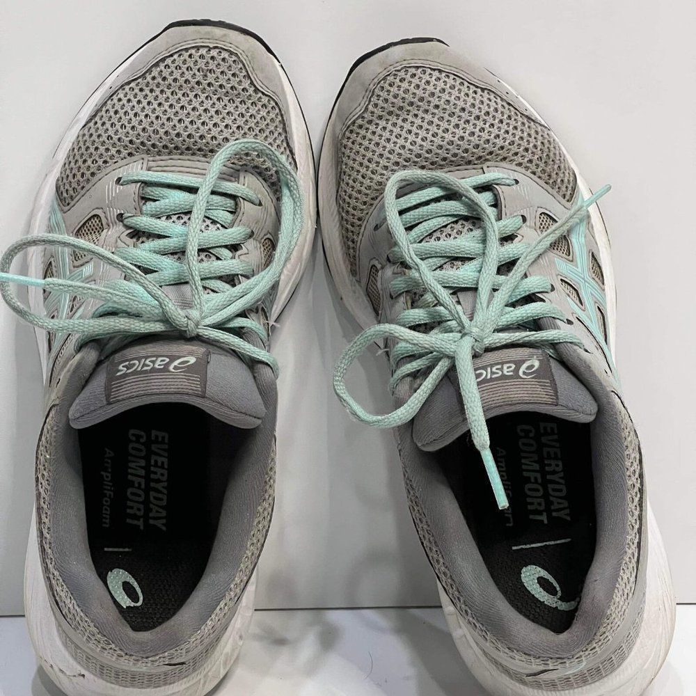 Asics Womens Gel Contend 5 1012A234 Gray Lace Up Low Top Running Shoes Size 6 - Picture 7 of 8